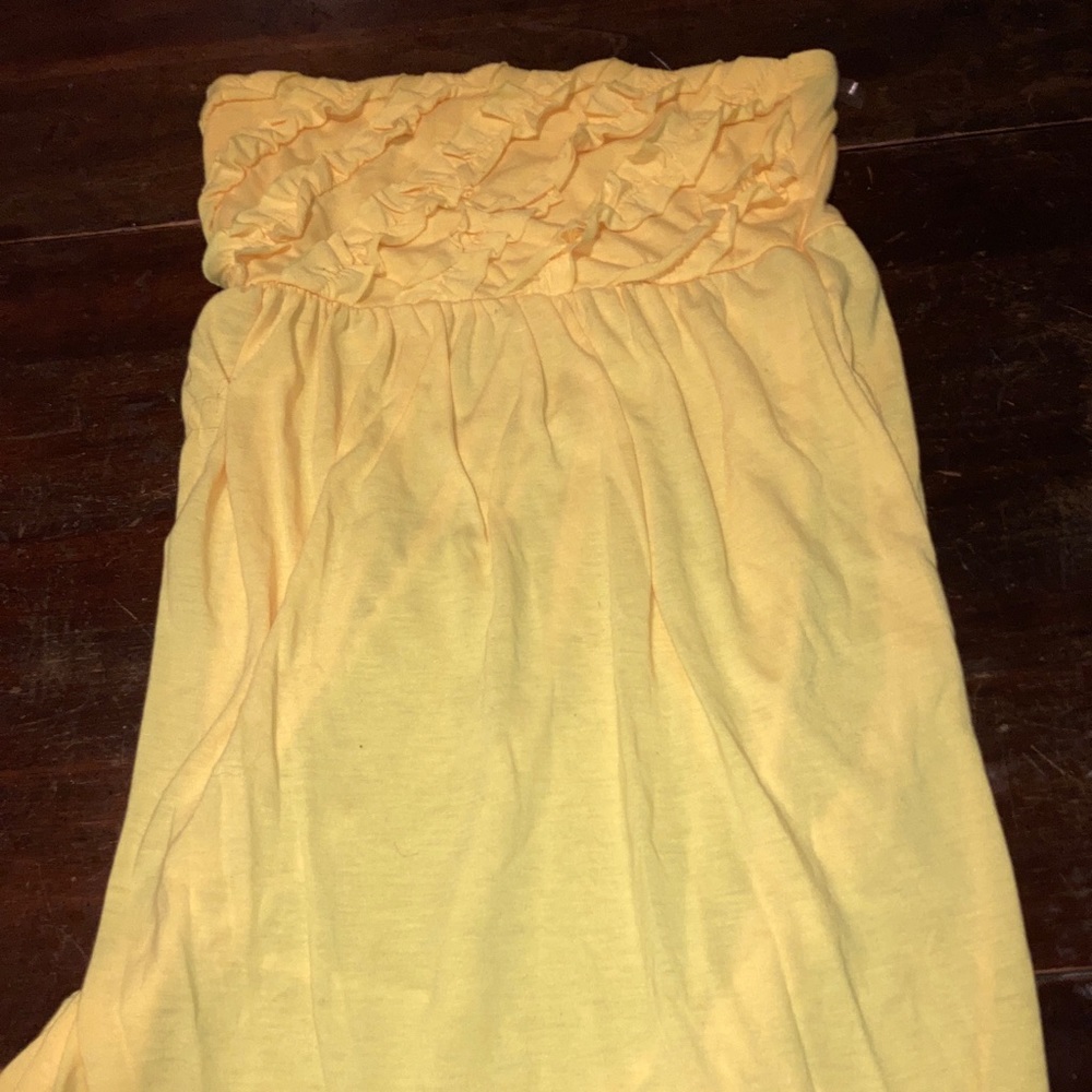 Yellow ruffled sun dress